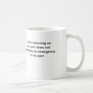 Café caneca de café: Falta do planeamento em sua parte
