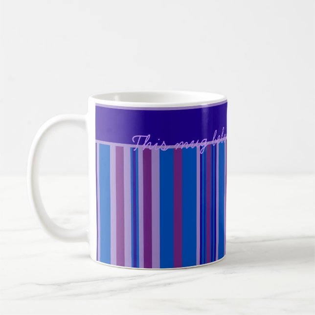 Café Caneca De Café: Personalize Azul, Mauve, Strips Ro (Esquerda)