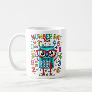 Café Caneca de Calculadora de Matemática Fofa Dia do Nú