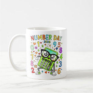 Café Caneca de Calculadora de Matemática Verde Fofa Dia