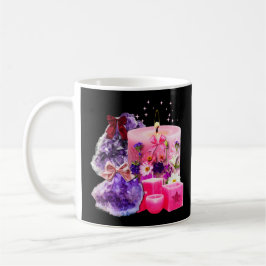 Café Caneca de Candelabro de Cristal Rosa Místico de Al