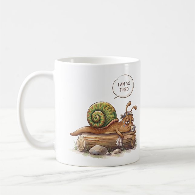 Café Caneca de Caracol Engraçada Estou Tão Cansado (Esquerda)