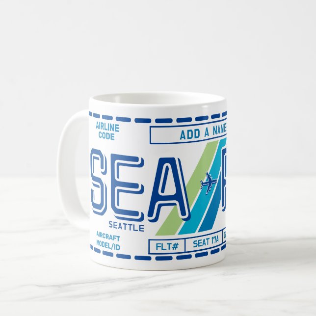 Café Caneca de Cartão de Embarque DIY: Presente de Viag (Frente Esquerda)