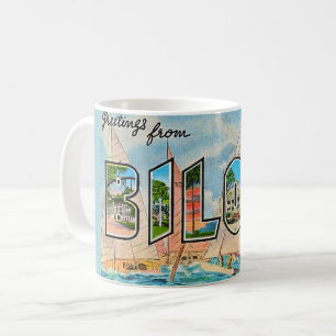Café Caneca de cartão postal antigo Biloxi Miss Saudaçõ