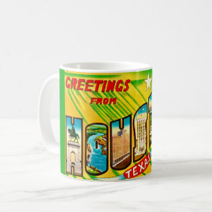 Café Caneca de cartão postal de saudação Houston Texas
