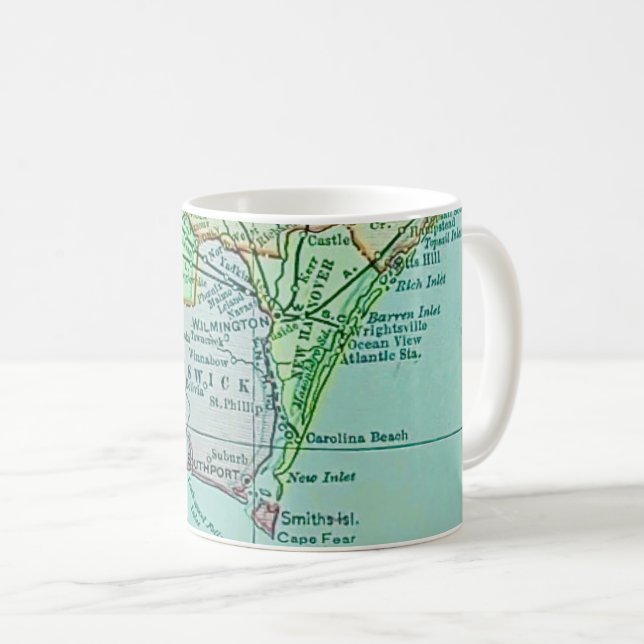 Café Caneca de cartão postal do mapa da costa da Geórgi (Frente Esquerda)