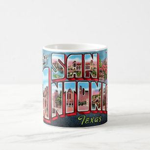 Café Caneca de cartão postal retro de San Antonio Texas