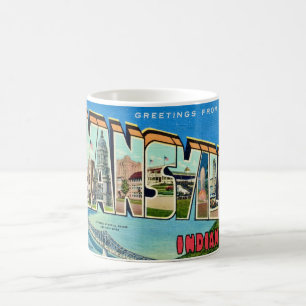 Café Caneca de cartão-postal retrô Evansville IN