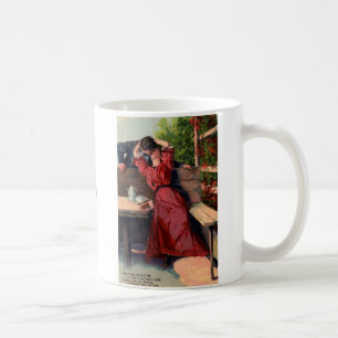 Café Caneca de cartão-postal vitoriano Um Beijo