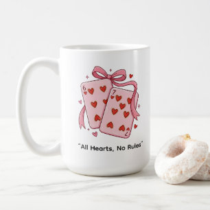 Café Caneca de cartas de jogar cor-de-rosa All Hearts N