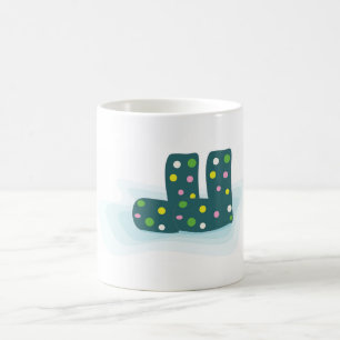 Café caneca de cartoon pontilhada