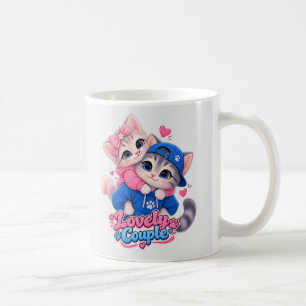 Café Caneca de casal adorável beijando gatos, Amantes d