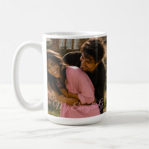 Café Caneca de Casal com Nome de Foto Personalizada (