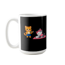 Caneca de Casal de Gatos de Academia Fofa – Presen