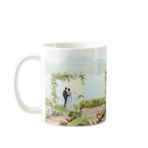 Caneca de casamento botânico em aquarela para lemb