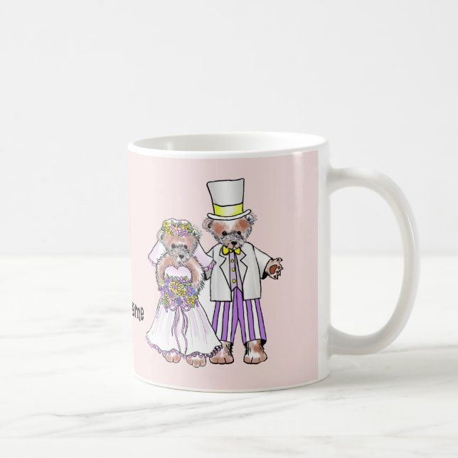 Café Caneca de casamento da Noiva e do Noivo Urso (Direita)