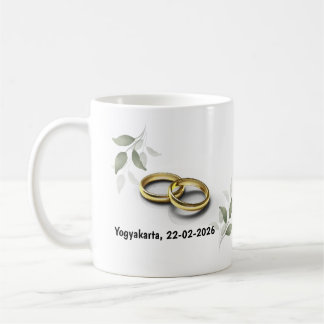 Café Caneca de Casamento Personalizada – Nomes e Data P
