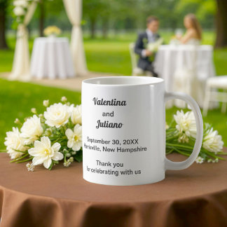 Café Caneca de Casamento Preto e Branco