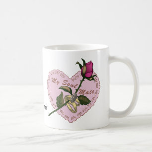Café Caneca de casamento rosa Alma Gêmea