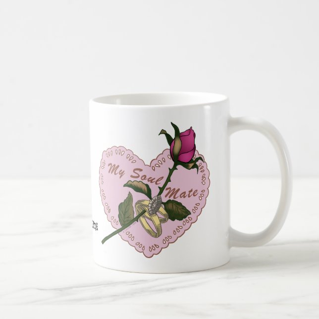 Café Caneca de casamento rosa Alma Gêmea (Direita)