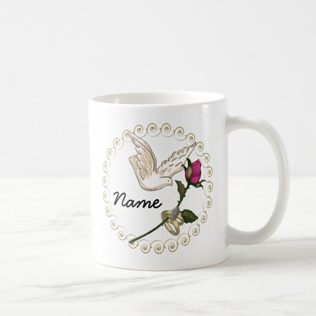 Café Caneca de casamento Rose aliança de casamento (Direita)