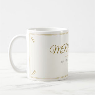 Café Caneca de Casamento Sr. e Sra. Felizes para Sempre