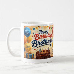 Café Caneca de Celebração de Aniversário dos Irmãos
