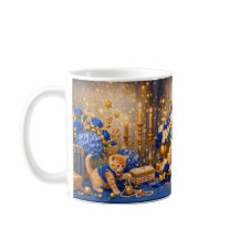 Caneca de Celebração do Gato com Cartola Rosa Azul