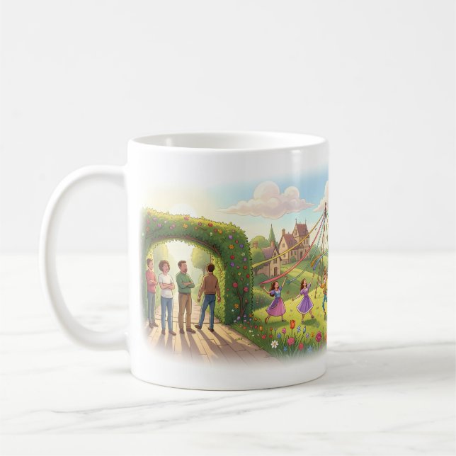 Café Caneca de Celebração do Prado do Mastro de Maio Ca (Esquerda)