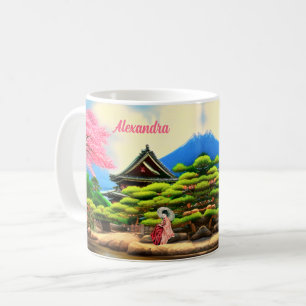 Café Caneca de Cenário Japonesa