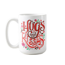 Caneca de Cerâmica Abraços e Beijos — Floral