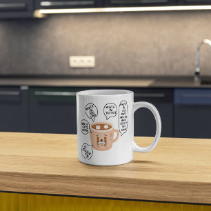 Café Caneca de Cerâmica ANXIETEA Branca 325ml