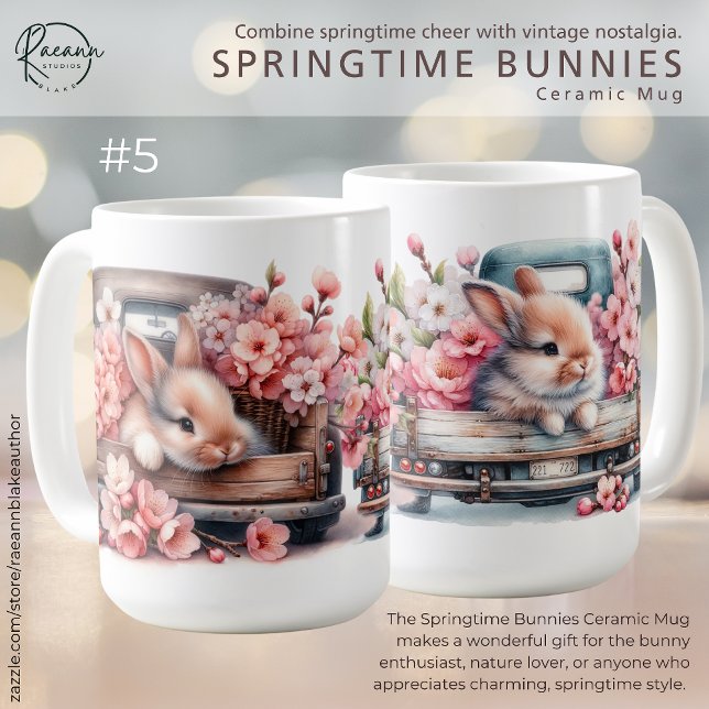 Café Caneca de Cerâmica Coelhinhos da Primavera #5 (Criador carregado)