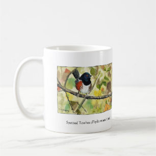 Café Caneca de cerâmica com desenho de pássaro Towhee m