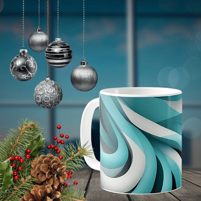 Café Caneca de Cerâmica com Design 3-D Abstrato (Criador carregado)