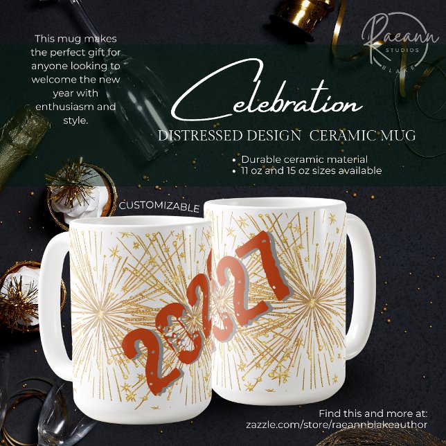 Café Caneca de Cerâmica com Design Distorcido 2027 Pers (Criador carregado)