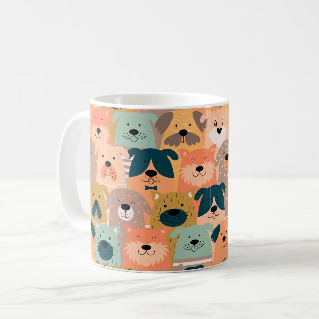 Café Caneca de Cerâmica com Estampa de Cachorro de Dese (Frente Esquerda)