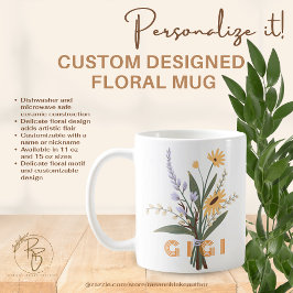 Café Caneca de Cerâmica com Flores Personalizada