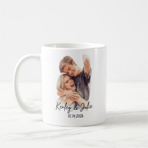 Café Caneca de Cerâmica com Foto em Aquarela Personaliz