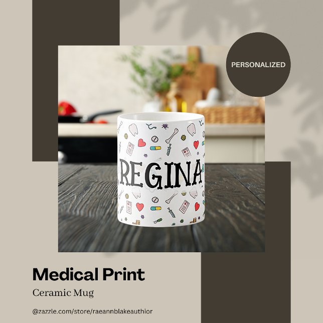 Café Caneca de Cerâmica com Impressão Médica Personaliz (Criador carregado)