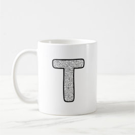 Café Caneca de Cerâmica com Monograma da Letra P em Pad