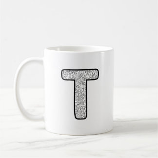 Café Caneca de Cerâmica com Monograma da Letra P em Pad