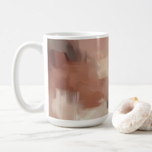 Café Caneca de Cerâmica com Pincelada Abstrata – Terra 