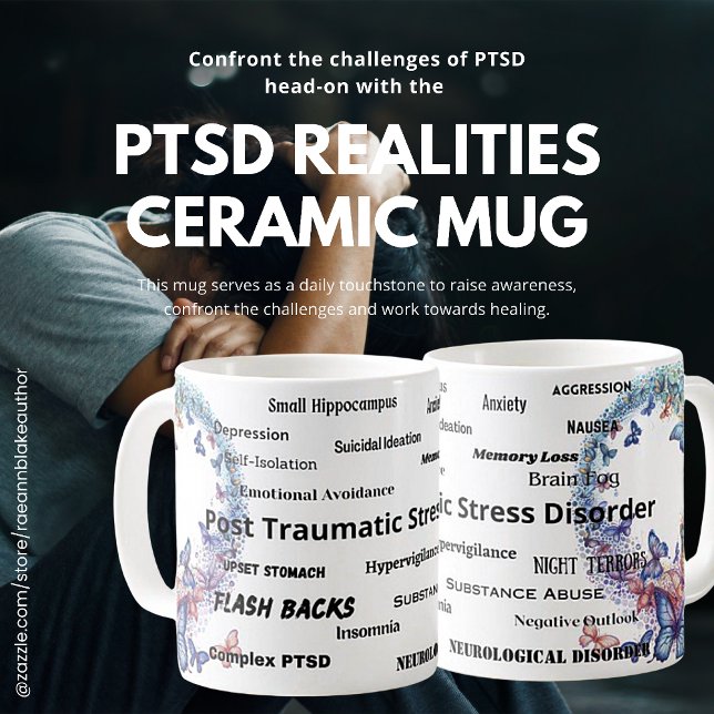 Café Caneca de Cerâmica Conscientização sobre PTSD Real (Criador carregado)