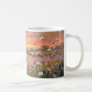 Café Caneca de Cerâmica Cosmos Meadow Sunset – Óleo de