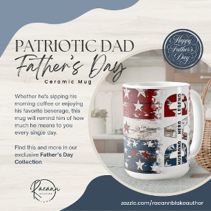 Café Caneca de Cerâmica Dia dos Pais Patriótica