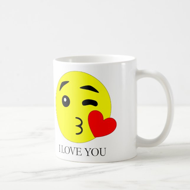 Café Caneca de Cerâmica Emoji Eu Te Amo (325ml) (Direita)