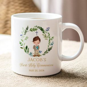 Café Caneca de Cerâmica Favor Primeira Comunhão Menino 