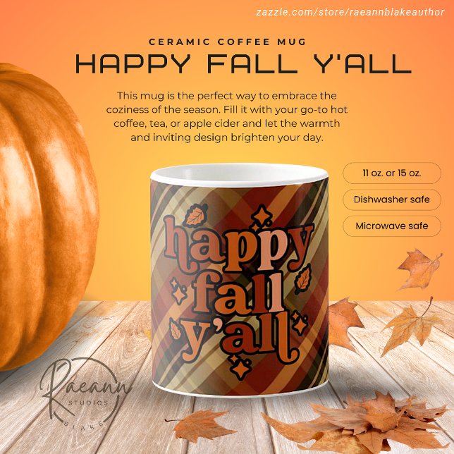 Café Caneca de Cerâmica Feliz Outono para Todos (Criador carregado)