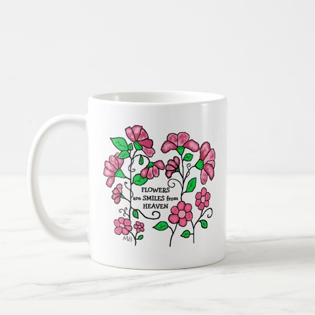 Café Caneca de Cerâmica - Flores são sorrisos do céu (Esquerda)